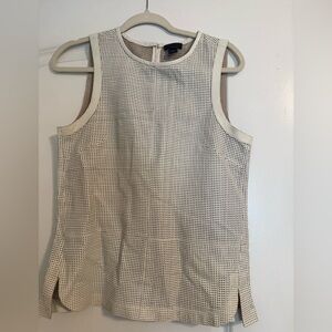 J. Crew Cream Colored Perforated Leather Top